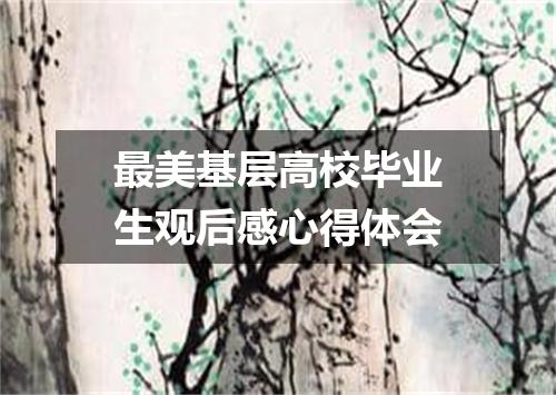 最美基层高校毕业生观后感心得体会