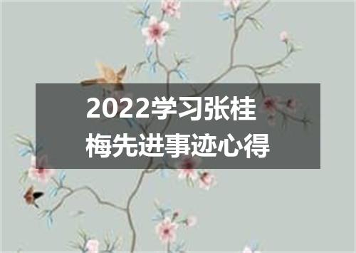 2022学习张桂梅先进事迹心得