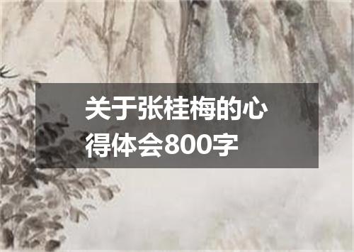关于张桂梅的心得体会800字