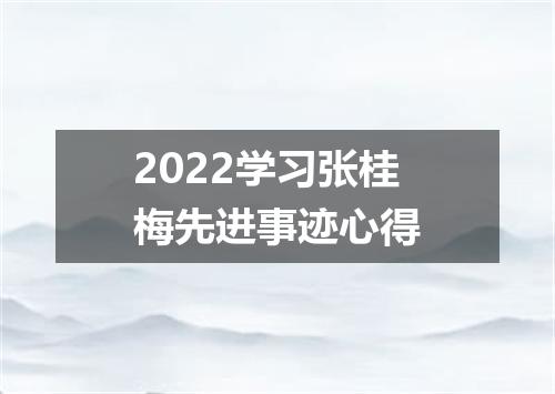 2022学习张桂梅先进事迹心得