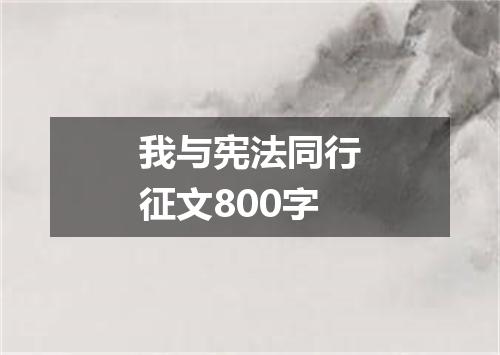 我与宪法同行征文800字