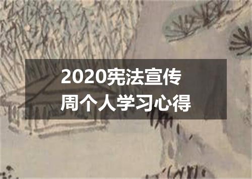 2020宪法宣传周个人学习心得