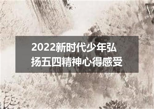 2022新时代少年弘扬五四精神心得感受