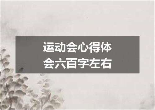 运动会心得体会六百字左右