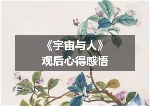 《宇宙与人》观后心得感悟