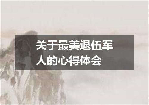 关于最美退伍军人的心得体会