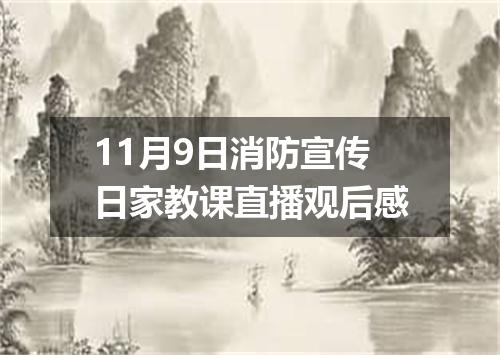 11月9日消防宣传日家教课直播观后感