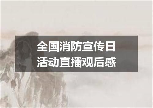 全国消防宣传日活动直播观后感