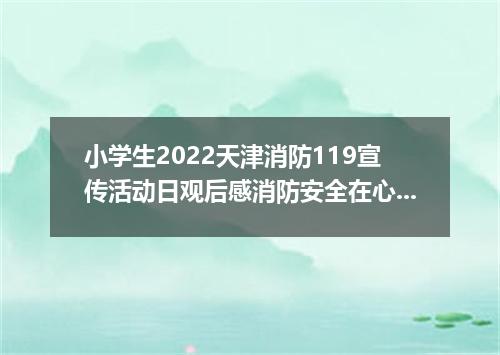小学生2022天津消防119宣传活动日观后感消防安全在心中