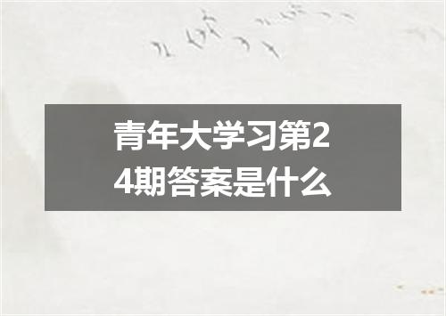 青年大学习第24期答案是什么