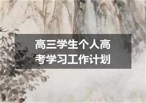 高三学生个人高考学习工作计划