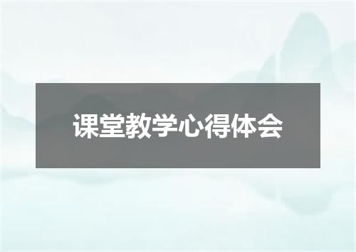 课堂教学心得体会