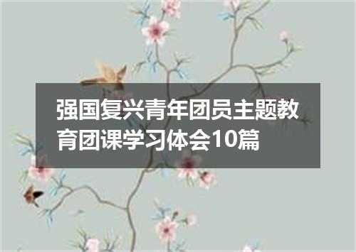 强国复兴青年团员主题教育团课学习体会10篇
