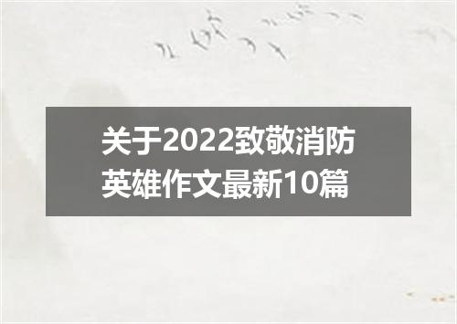 关于2022致敬消防英雄作文最新10篇