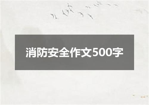 消防安全作文500字