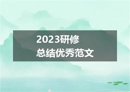 2023研修总结优秀范文