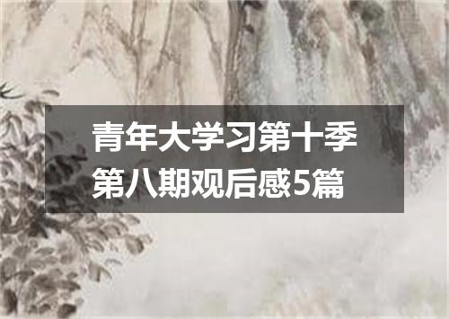 青年大学习第十季第八期观后感5篇