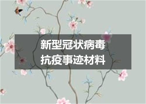 新型冠状病毒抗疫事迹材料