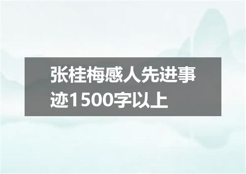 张桂梅感人先进事迹1500字以上