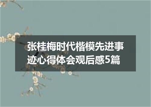 张桂梅时代楷模先进事迹心得体会观后感5篇