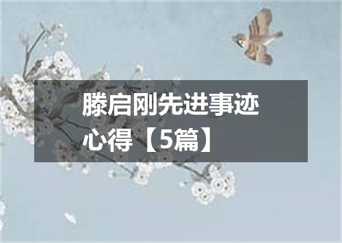 滕启刚先进事迹心得【5篇】