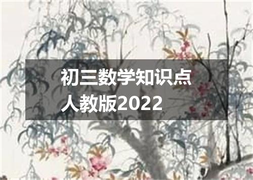 初三数学知识点人教版2022
