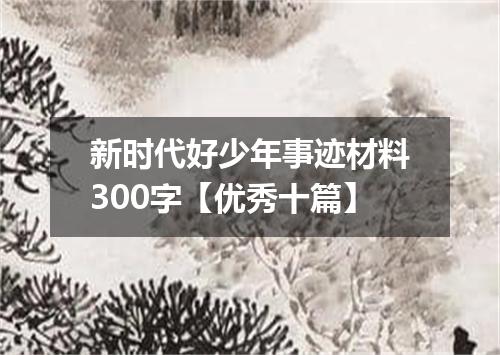 新时代好少年事迹材料300字【优秀十篇】