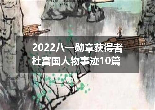 2022八一勋章获得者杜富国人物事迹10篇