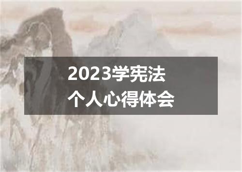 2023学宪法个人心得体会