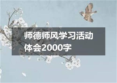 师德师风学习活动体会2000字