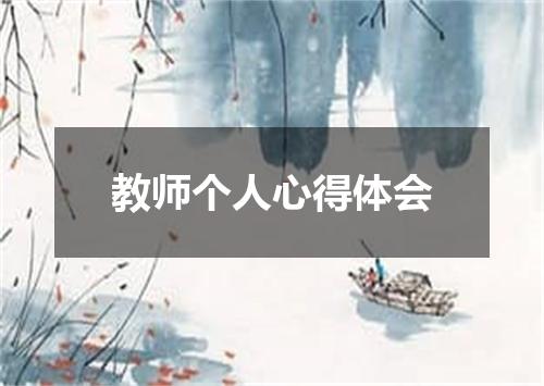 教师个人心得体会