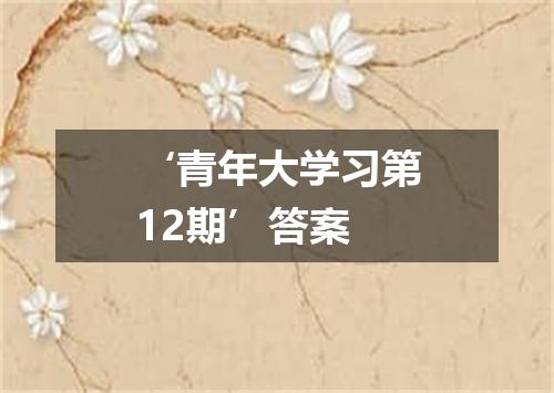 ‘青年大学习第12期’答案