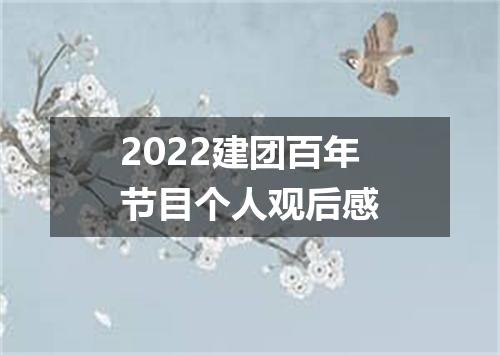 2022建团百年节目个人观后感