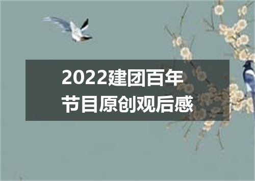 2022建团百年节目原创观后感