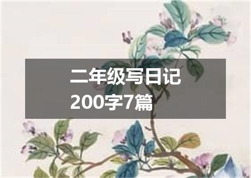 二年级写日记200字7篇
