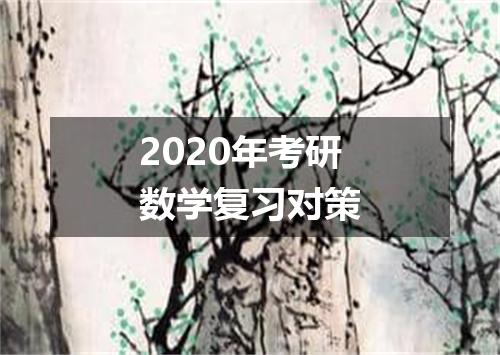 2020年考研数学复习对策