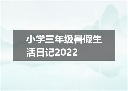 小学三年级暑假生活日记2022