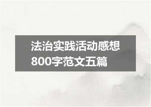法治实践活动感想800字范文五篇