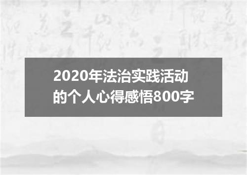 2020年法治实践活动的个人心得感悟800字