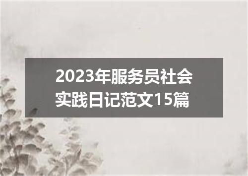 2023年服务员社会实践日记范文15篇