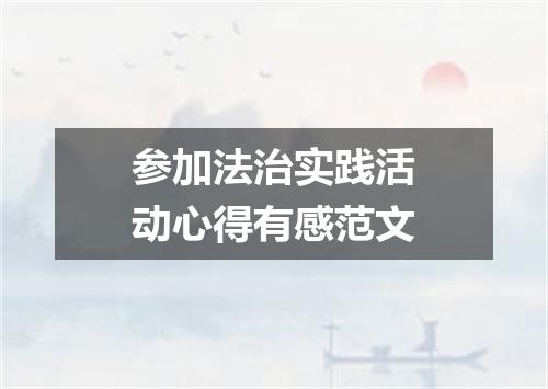 参加法治实践活动心得有感范文