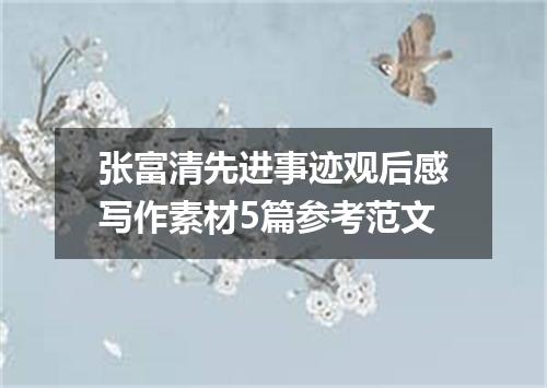 张富清先进事迹观后感写作素材5篇参考范文