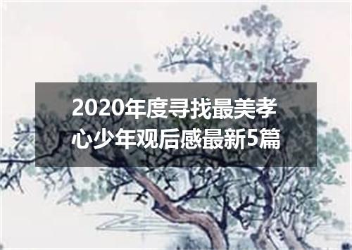 2020年度寻找最美孝心少年观后感最新5篇