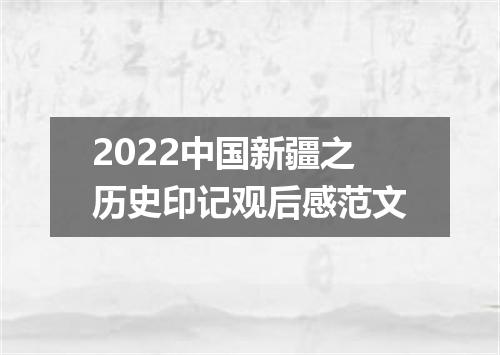 2022中国新疆之历史印记观后感范文