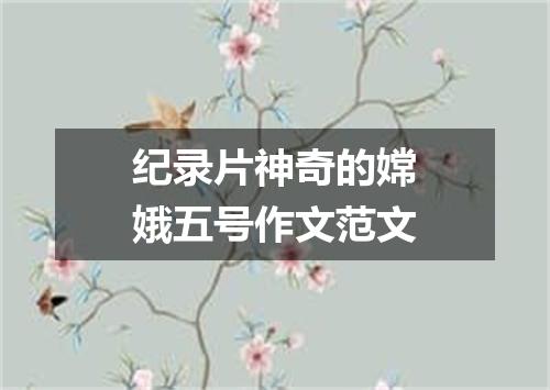 纪录片神奇的嫦娥五号作文范文