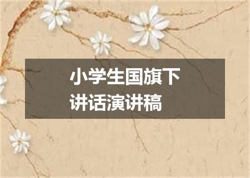 小学生国旗下讲话演讲稿
