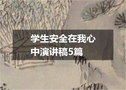 学生安全在我心中演讲稿5篇