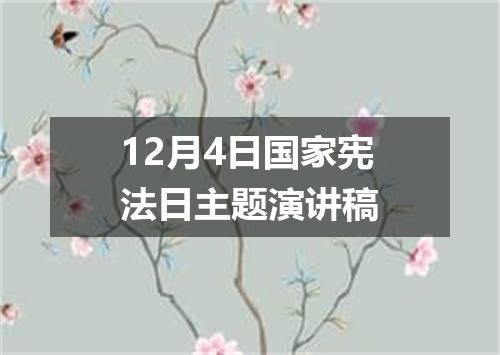 12月4日国家宪法日主题演讲稿