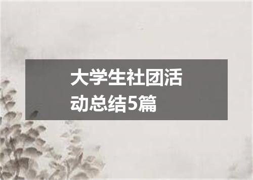 大学生社团活动总结5篇