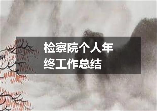 检察院个人年终工作总结